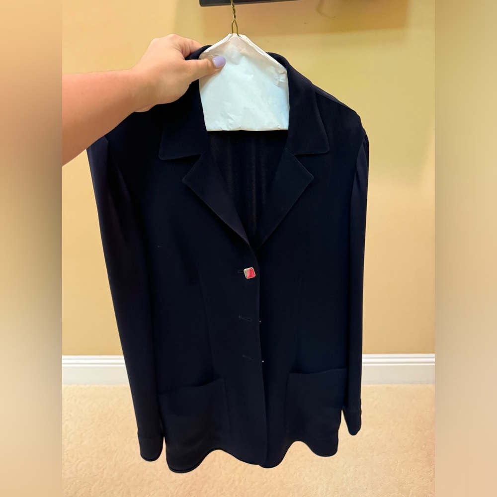 Dana Buchman size 2 blazer jacket navy blue great condition dry cleaned